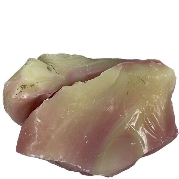 Burmese Pink Yellow Art Glass Cullet Glowing Uranium Slag #5GL149 - Picture 5 of 6
